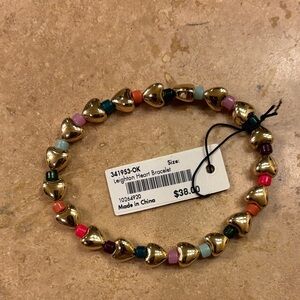 Evereve New NWT Leighton Heart Bracelet - Gold/Multicolor